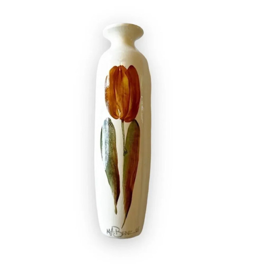 M A Bentz Handpainted Vase Sconce Tulip Hanging Airplant Pottery Gallery Wall 06